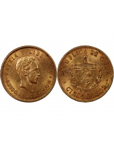 CUBA - 5 PESOS OR 1916 "José Marti" 2
