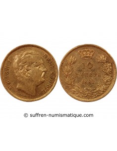 SERBIE, MILAN Ier - 10 DINARS OR 1882 V VIENNE