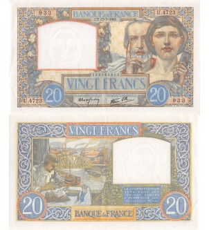 20 FRANCS SCIENCE ET TRAVAILLE 17.07.1941
