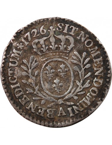 LOUIS XV﻿ - 1/20 ECU AUX BRANCHES D'OLIVIER 1726 A PARIS R1