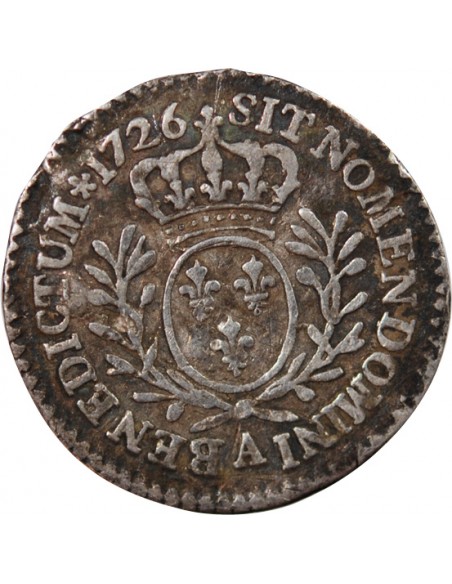 LOUIS XV﻿ - 1/20 ECU AUX BRANCHES D'OLIVIER 1726 A PARIS R1