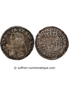 LOUIS XV﻿ - 1/20 ECU AUX BRANCHES D'OLIVIER 1726 A PARIS R1