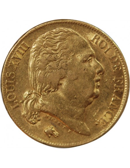 LOUIS XVIII - 20 FRANCS OR 1817 A PARIS