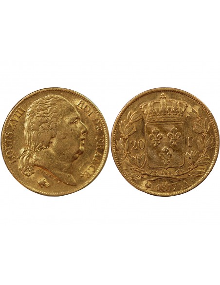 LOUIS XVIII - 20 FRANCS OR 1817 A PARIS