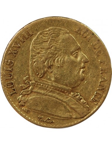 LOUIS XVIII - 20 FRANCS OR 1815 L BAYONNE