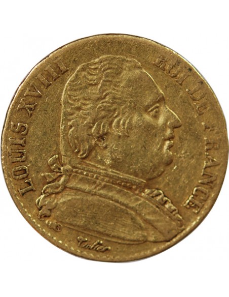 LOUIS XVIII - 20 FRANCS OR 1815 L BAYONNE