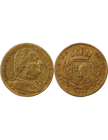 LOUIS XVIII - 20 FRANCS OR 1815 L BAYONNE