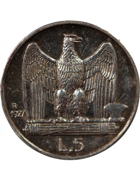 ITALIE, VICTOR-EMMANUEL III - 5 LIRE ARGENT 1927 R ROME