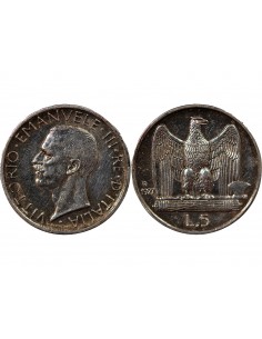 ITALIE, VICTOR-EMMANUEL III - 5 LIRE ARGENT 1927 R ROME 2