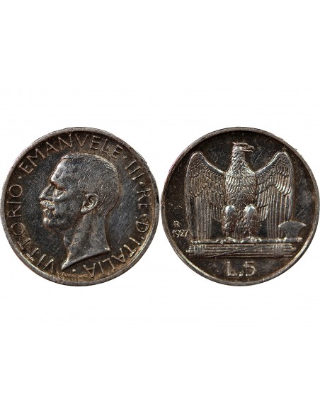 ITALIE, VICTOR-EMMANUEL III - 5 LIRE ARGENT 1927 R ROME