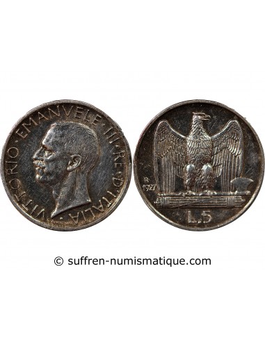 ITALIE, VICTOR-EMMANUEL III - 5 LIRE ARGENT 1927 R ROME