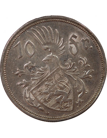 LUXEMBOURG, CHARLOTTE - 10 FRANCS ARGENT 1929