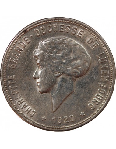 LUXEMBOURG, CHARLOTTE - 10 FRANCS ARGENT 1929