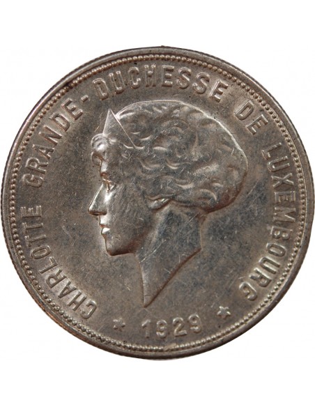 LUXEMBOURG, CHARLOTTE - 10 FRANCS ARGENT 1929