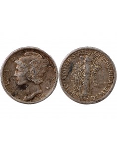 USA - 10 CENTS ARGENT "Mercury Dime" 1918 PHILADELPHIE 2