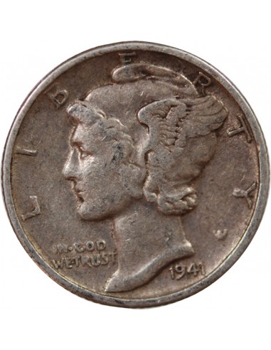 USA - 10 CENTS ARGENT "Mercury Dime" 1941 PHILADELPHIE