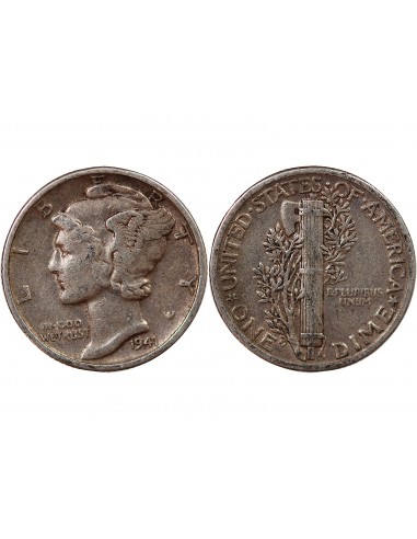 USA - 10 CENTS ARGENT "Mercury Dime" 1941 PHILADELPHIE