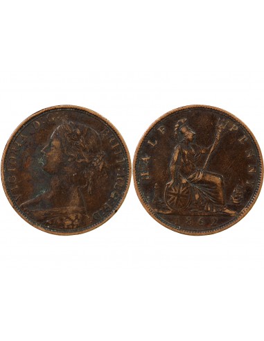 GRANDE-BRETAGNE, VICTORIA - HALF PENNY 1862