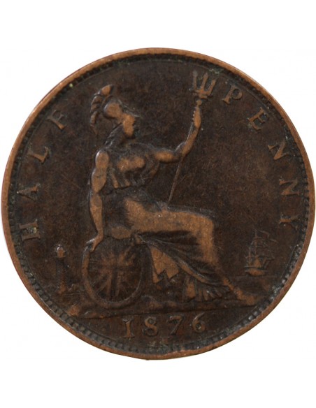 GRANDE-BRETAGNE, VICTORIA - HALF PENNY 1876