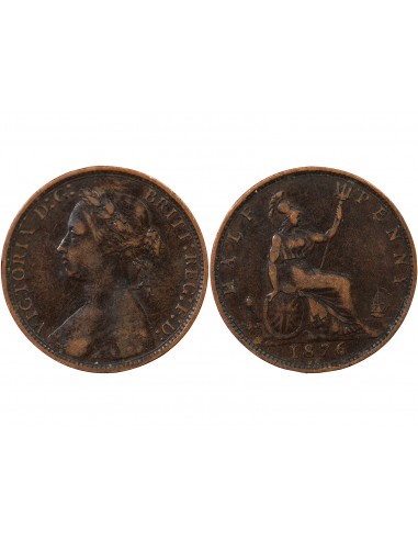GRANDE-BRETAGNE, VICTORIA - HALF PENNY 1876