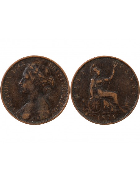 GRANDE-BRETAGNE, VICTORIA - HALF PENNY 1876