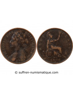 GRANDE-BRETAGNE, VICTORIA - HALF PENNY 1876