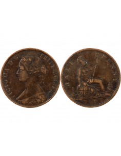GRANDE-BRETAGNE, VICTORIA - HALF PENNY 1861 2