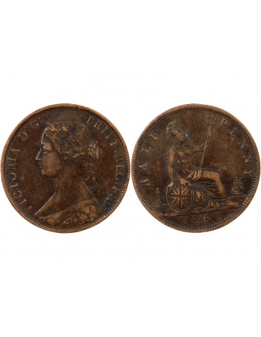 GRANDE-BRETAGNE, VICTORIA - HALF PENNY 1861
