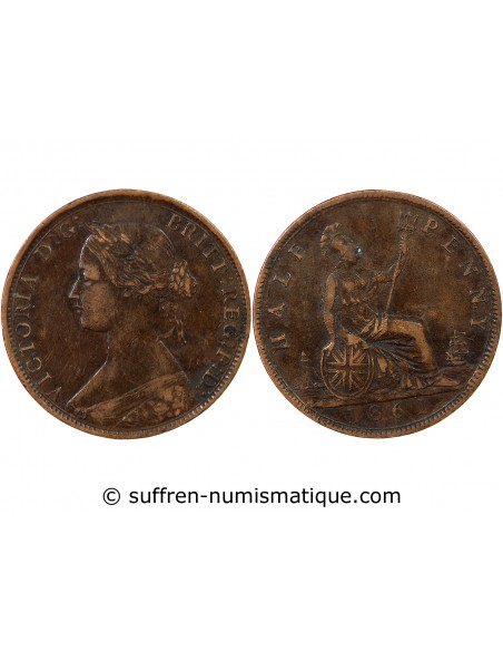 GRANDE-BRETAGNE, VICTORIA - HALF PENNY 1861