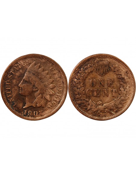 USA - 1 CENT "Indian Head" 1907 PHILADELPHIE