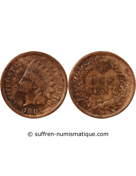 USA - 1 CENT "Indian Head" 1907 PHILADELPHIE