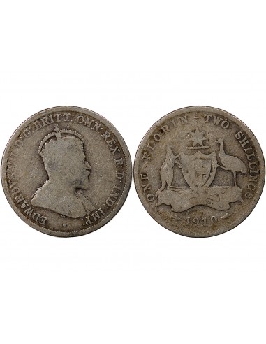 AUSTRALIE, EDOUARD VII - FLORIN ARGENT 1910