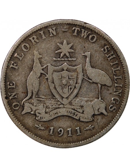 AUSTRALIE, GEORGE V - FLORIN ARGENT 1911