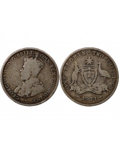 AUSTRALIE, GEORGE V - FLORIN ARGENT 1911 2