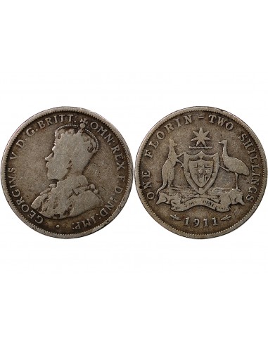 AUSTRALIE, GEORGE V - FLORIN ARGENT 1911