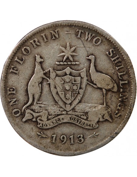 AUSTRALIE, GEORGE V - FLORIN ARGENT 1913