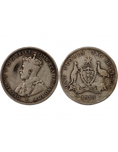 AUSTRALIE, GEORGE V - FLORIN ARGENT 1913