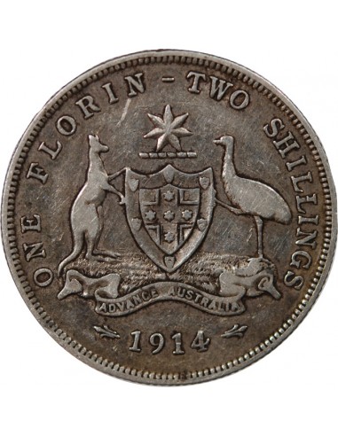 AUSTRALIE, GEORGE V - FLORIN ARGENT 1914