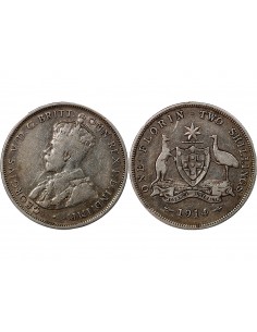 AUSTRALIE, GEORGE V - FLORIN ARGENT 1914 2