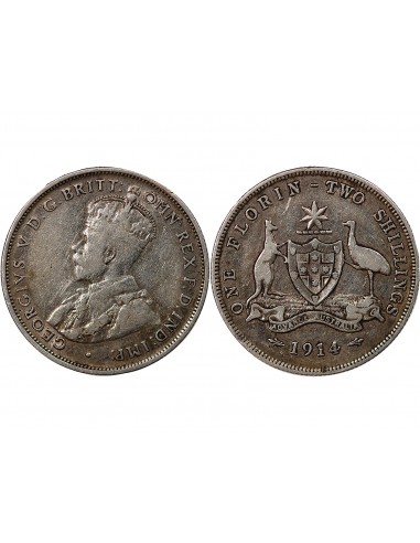 AUSTRALIE, GEORGE V - FLORIN ARGENT 1914