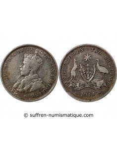 AUSTRALIE, GEORGE V - FLORIN ARGENT 1914