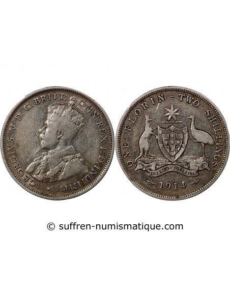 AUSTRALIE, GEORGE V - FLORIN ARGENT 1914