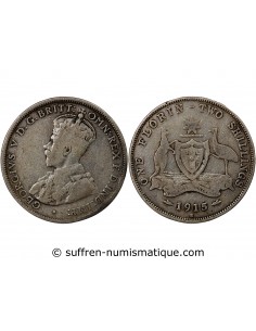 AUSTRALIE, GEORGE V - FLORIN ARGENT 1915 H HEATON