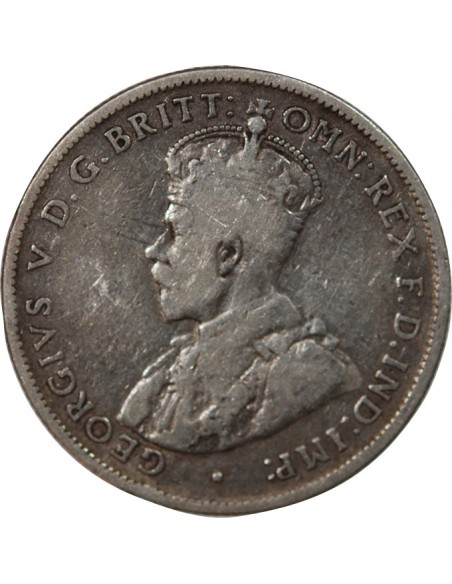 AUSTRALIE, GEORGE V - FLORIN ARGENT 1916 M MELBOURNE