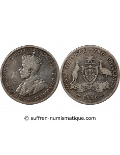 AUSTRALIE, GEORGE V - FLORIN ARGENT 1916 M MELBOURNE