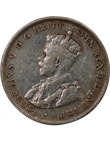 AUSTRALIE, GEORGE V - FLORIN ARGENT 1917 M MELBOURNE