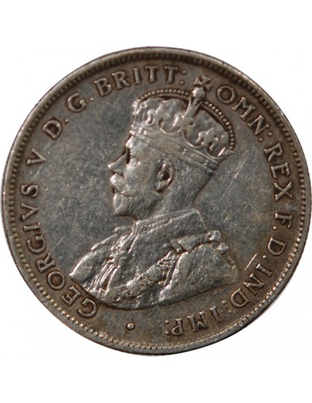 AUSTRALIE, GEORGE V - FLORIN ARGENT 1917 M MELBOURNE
