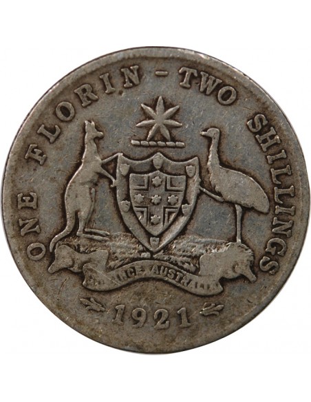 AUSTRALIE, GEORGE V - FLORIN ARGENT 1921