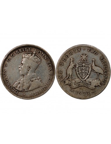 AUSTRALIE, GEORGE V - FLORIN ARGENT 1921