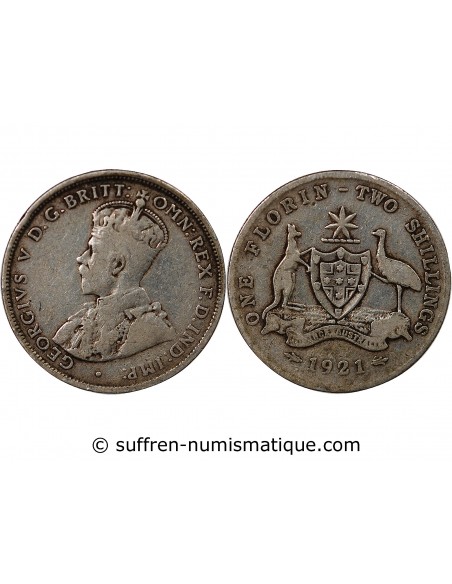 AUSTRALIE, GEORGE V - FLORIN ARGENT 1921